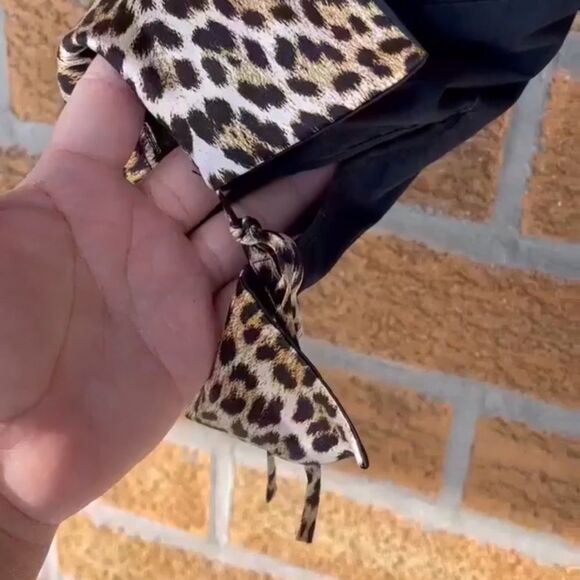 Just Cavalli Black Cotton Shirt With Leopard Pattern Trimming Size 44/8 - Picture 2 of 16